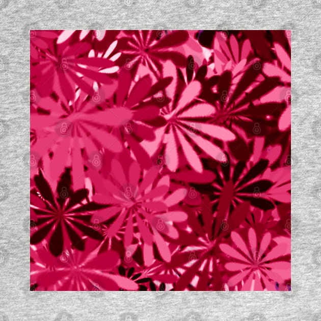 BIG BRIGHT PINK FLORAL PALM LEAVES PATTERN FOR SUMMER by colorsandpatterns